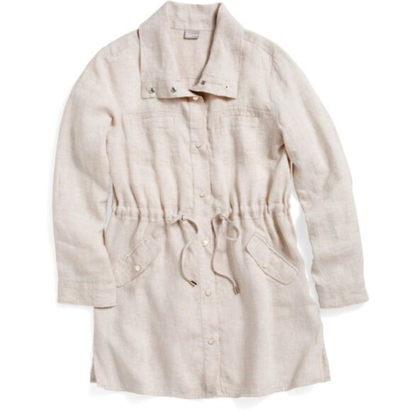 Chico's Jacket Women's Sz 12/14 Blue Cross Dye Linen Utility Jacket‎ (Chico's 2) - Picture 14 of 15